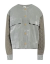 Alysi Crème Woman Jacket Military Green Size 6 Viscose, Polyamide