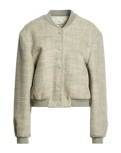 Alysi Crème Woman Jacket Sage Green Size 2 Virgin Wool, Polyamide