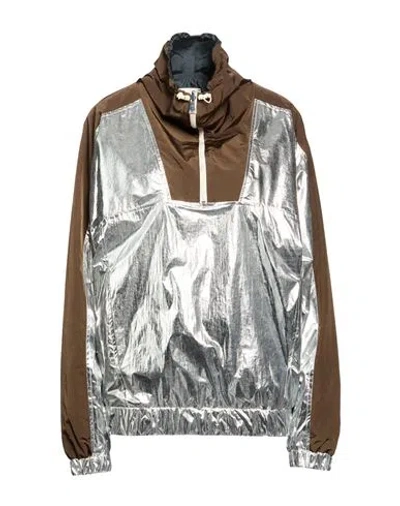 Alysi Crème Woman Jacket Silver Size 4 Polyamide In Brown