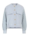 Alysi Crème Woman Jacket Sky Blue Size 6 Viscose, Polyamide In Blue