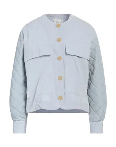 Alysi Crème Woman Jacket Sky Blue Size 6 Viscose, Polyamide