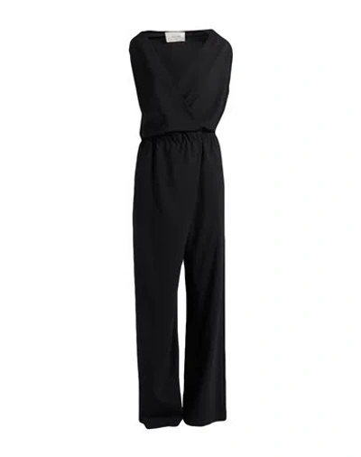 Alysi Crème Woman Jumpsuit Black Size 6 Virgin Wool, Elastane