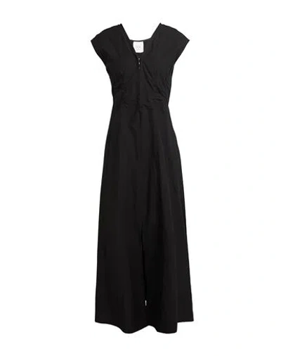 Alysi Crème Woman Maxi Dress Black Size 4 Cotton