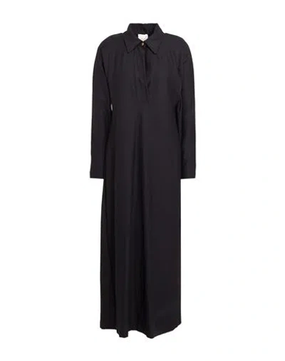 Alysi Crème Woman Maxi Dress Black Size 4 Virgin Wool, Polyamide