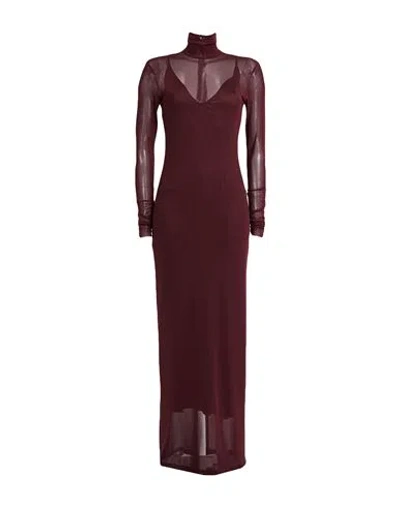 Alysi Crème Woman Maxi Dress Burgundy Size 6 Polyester, Elastane