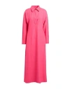 Alysi Crème Woman Maxi Dress Coral Size 0 Virgin Wool, Polyamide In Pink