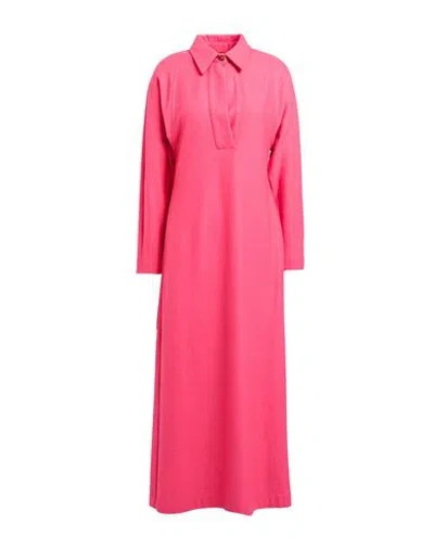 Alysi Crème Woman Maxi Dress Coral Size 0 Virgin Wool, Polyamide In Pink