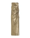 Alysi Crème Woman Maxi Dress Gold Size 8 Cotton, Polyester