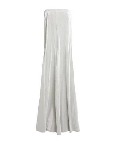 Alysi Crème Woman Maxi Dress Light Grey Size 6 Cotton, Polyamide In White