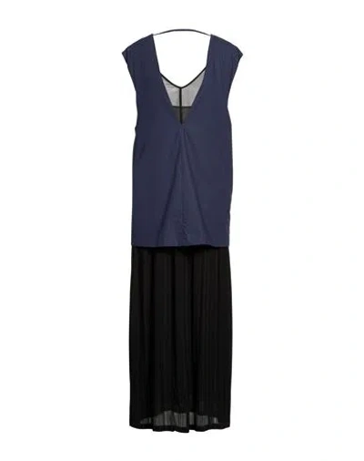 Alysi Crème Woman Maxi Dress Midnight Blue Size 6 Viscose