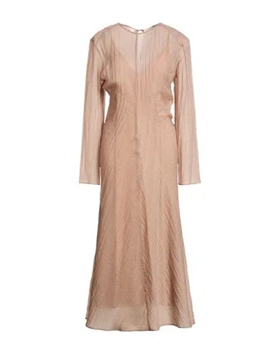 Alysi Crème Woman Maxi Dress Taupe Size 4 Viscose In Brown