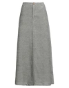 Alysi Crème Woman Maxi Skirt Grey Size 4 Viscose, Virgin Wool