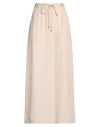 Alysi Crème Woman Maxi Skirt Light Grey Size 8 Silk In Brown