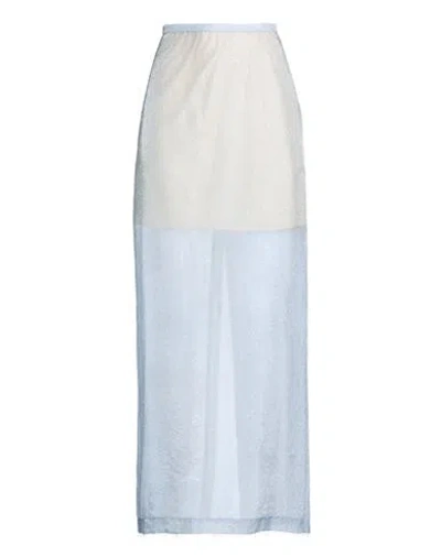 Alysi Crème Woman Maxi Skirt Sky Blue Size 6 Cupro, Polyamide