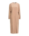 Alysi Crème Woman Midi Dress Camel Size 6 Viscose, Cotton In Neutral