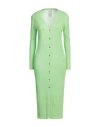 Alysi Crème Woman Midi Dress Lime Green Size L Viscose, Polyester In Green