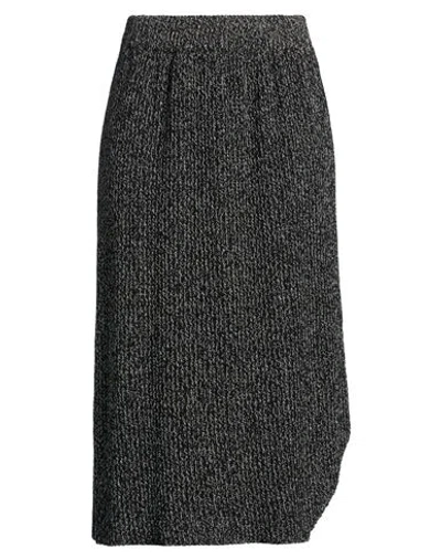 Alysi Crème Woman Midi Skirt Black Size S Cotton