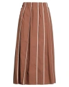 Alysi Crème Woman Midi Skirt Brown Size 4 Cotton In Brown