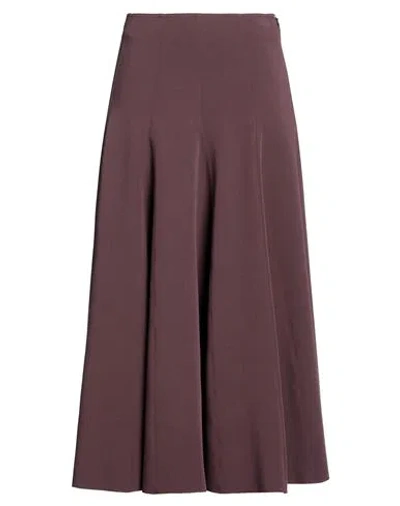 Alysi Crème Woman Midi Skirt Garnet Size 4 Polyester, Viscose, Elastane In Red