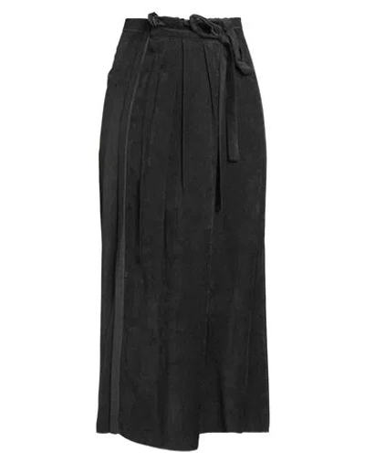 Alysi Crème Woman Midi Skirt Grey Size 6 Viscose, Cotton In Gray