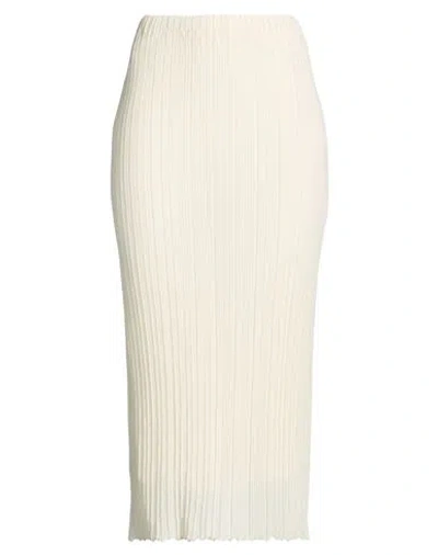 Alysi Crème Woman Midi Skirt Ivory Size L Cotton, Polyamide In White