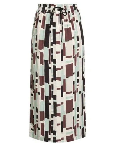 Alysi Crème Woman Midi Skirt Light Grey Size 2 Viscose In Multi