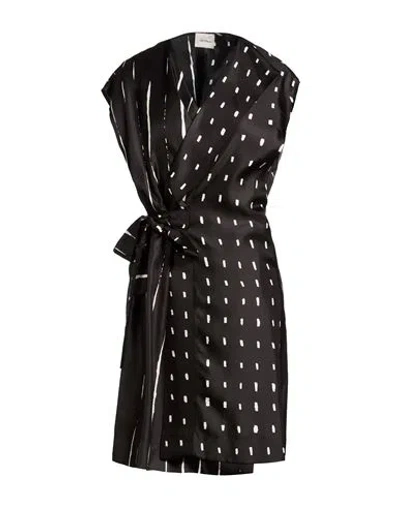 Alysi Crème Woman Mini Dress Black Size 10 Silk
