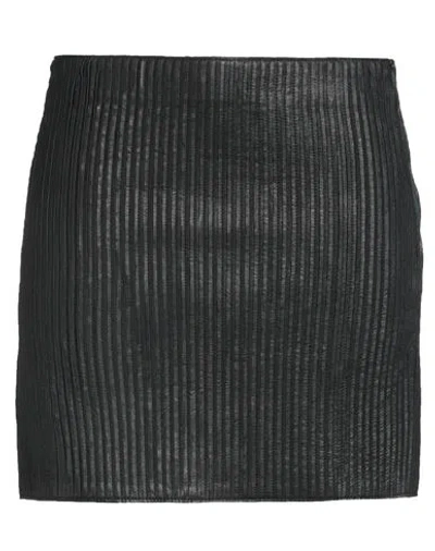 Alysi Crème Woman Mini Skirt Black Size 8 Leather