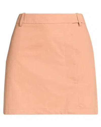 Alysi Crème Woman Mini Skirt Camel Size 4 Cotton In Pink