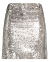 Alysi Crème Woman Mini Skirt Silver Size 4 Polyester