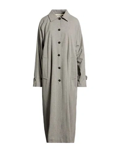 Alysi Crème Woman Overcoat & Trench Coat Grey Size 4 Viscose, Polyester, Wool, Elastane In Gray