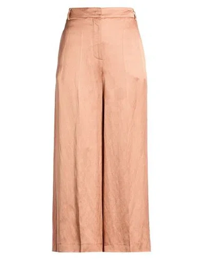 Alysi Crème Woman Pants Antique Rose Size 2 Viscose, Linen In Pink