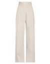 Alysi Crème Woman Pants Beige Size 6 Cotton
