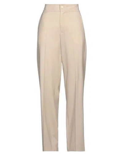 Alysi Crème Woman Pants Beige Size 6 Virgin Wool, Lycra In Neutral