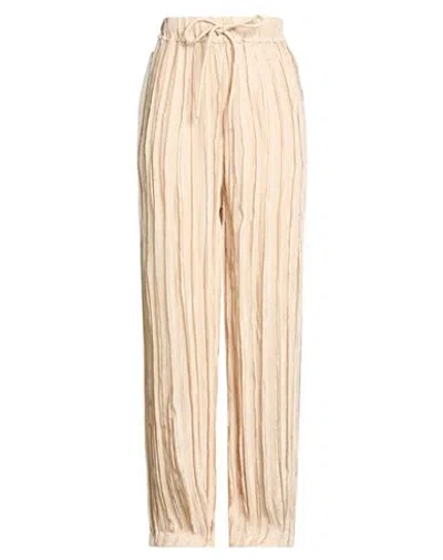 Alysi Crème Woman Pants Beige Size 6 Viscose In Neutral