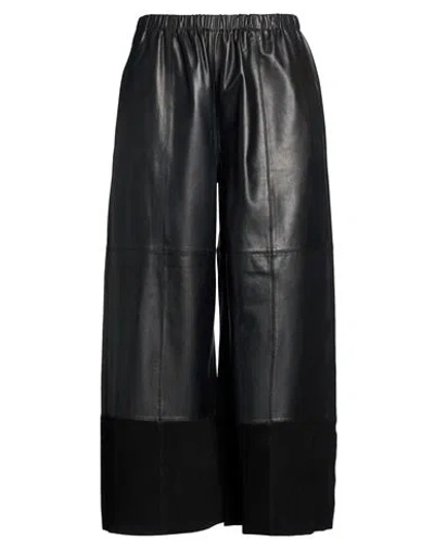 Alysi Crème Woman Pants Black Size 0 Leather