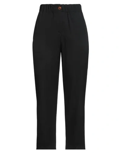 Alysi Crème Woman Pants Black Size 4 Virgin Wool