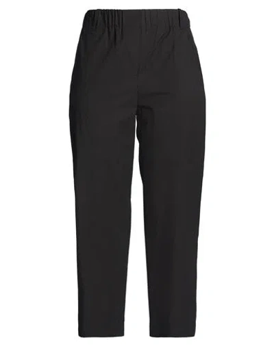 Alysi Crème Woman Pants Black Size 8 Cotton