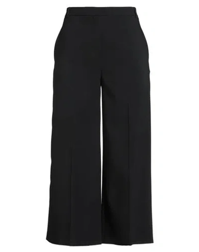 ALYSI ALYSI CRÈME WOMAN PANTS BLACK SIZE 8 POLYESTER, VISCOSE, ELASTANE