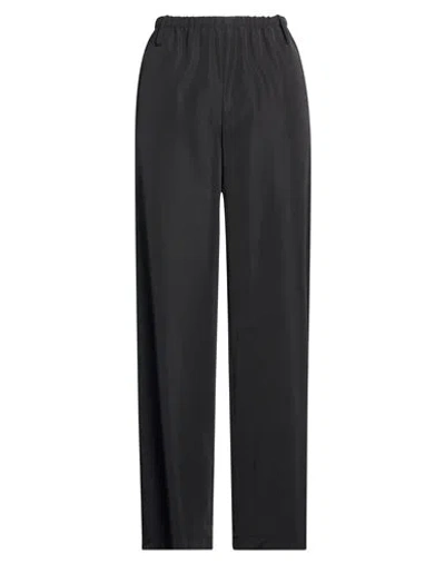 Alysi Crème Woman Pants Black Size 8 Virgin Wool, Polyamide