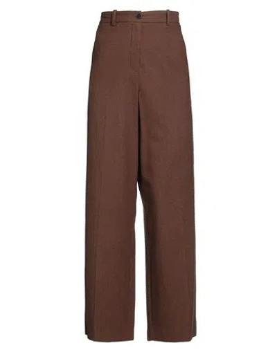 Alysi Crème Woman Pants Brown Size 0 Viscose, Polyester, Wool, Elastane