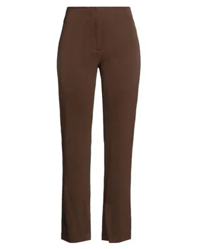 Alysi Crème Woman Pants Brown Size 4 Polyester, Viscose, Elastane