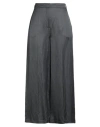 Alysi Crème Woman Pants Charcoal Size 6 Viscose, Linen In Gray