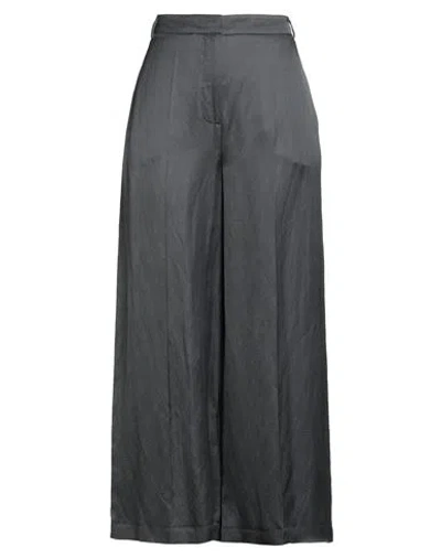 Alysi Crème Woman Pants Charcoal Size 6 Viscose, Linen In Gray