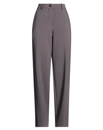 Alysi Crème Woman Pants Charcoal Size 8 Polyester, Viscose, Elastane In Gray
