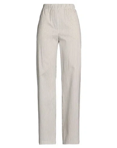 Alysi Crème Woman Pants Cream Size 10 Cotton, Silk In Multi