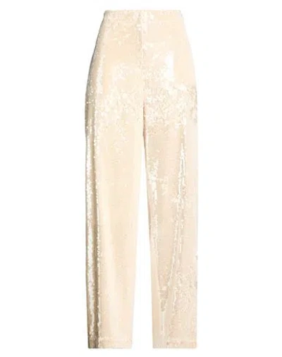 Alysi Crème Woman Pants Cream Size 8 Polyester, Elastane In White