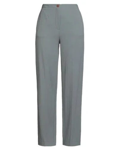 Alysi Crème Woman Pants Grey Size 6 Virgin Wool, Elastane In Blue