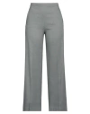 Alysi Crème Woman Pants Grey Size 8 Linen, Viscose, Elastane In Gray