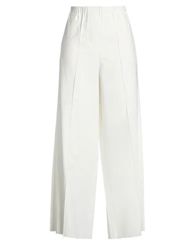 Alysi Crème Woman Pants Ivory Size 4 Polyester, Viscose, Elastane In White
